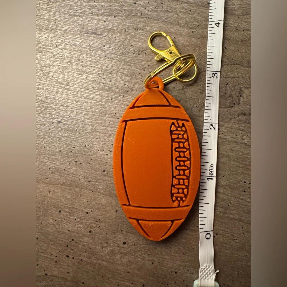 Orange Football Keychain - Picture 3 of 3